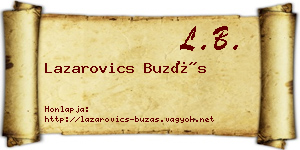 Lazarovics Buzás névjegykártya